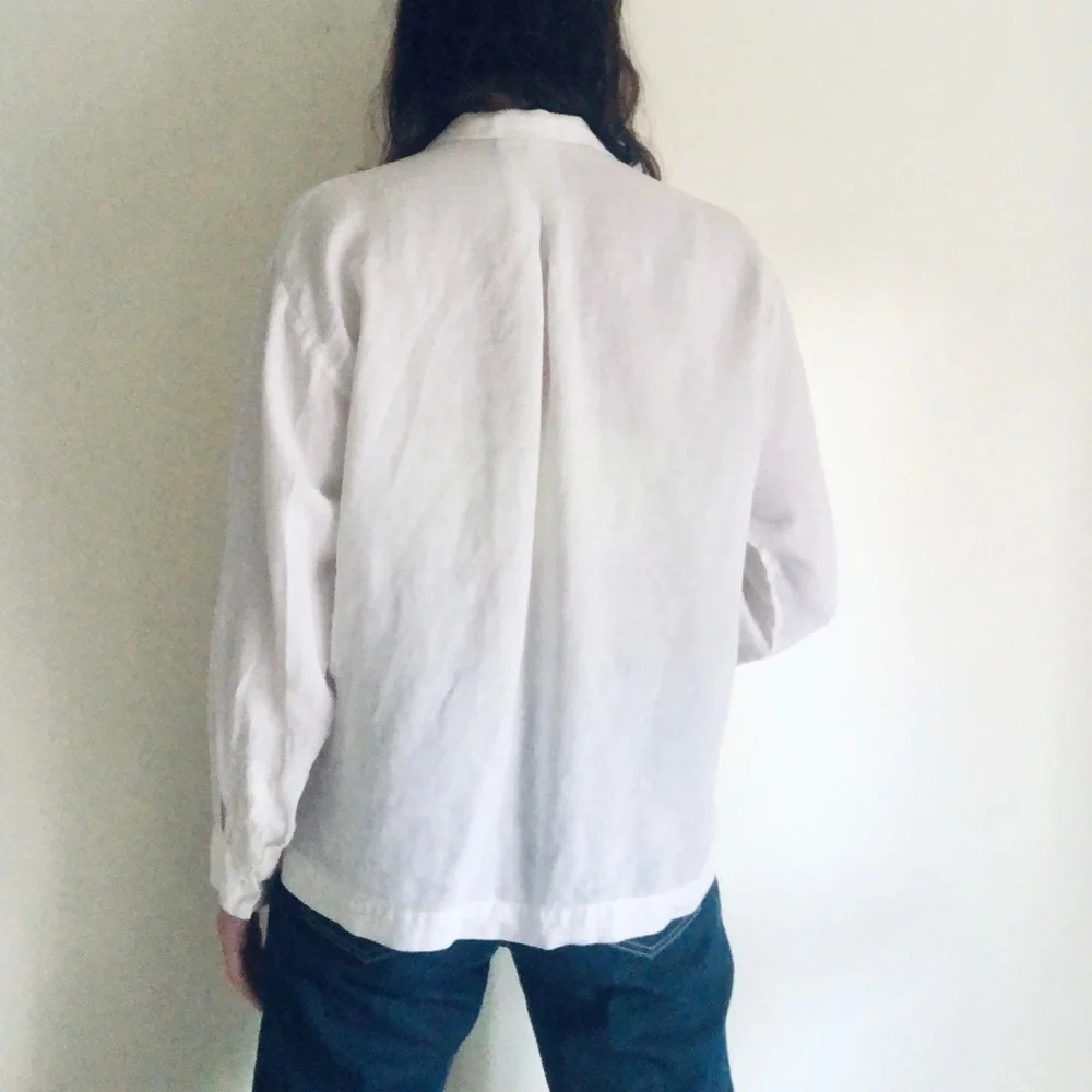Eskandar 100% linen white button down - Picture 5 of 16
